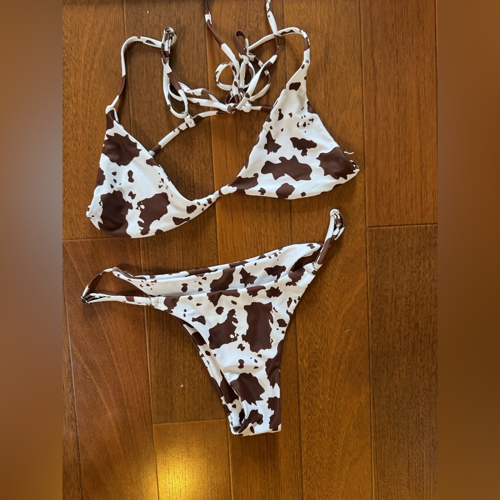 Cow Print Bikini Set